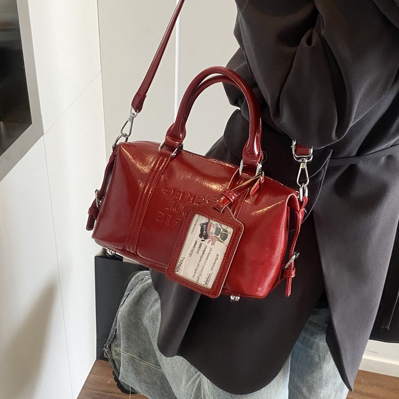 Korean version hand-held bowling bag for women 2025 new retro niche commuting pillow bag versatile single-shoulder crossbody bag details Picture