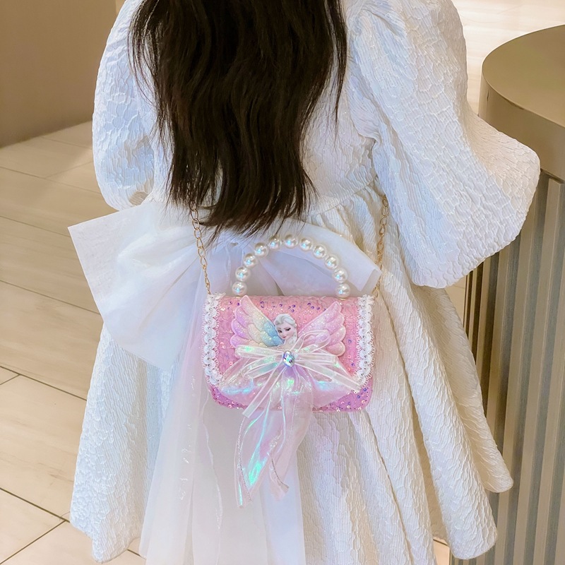 New children's bags: Fashionable little Chanel princess bag, cute handbag for little girls, crossbody bag, baby chain bag Specification drawing