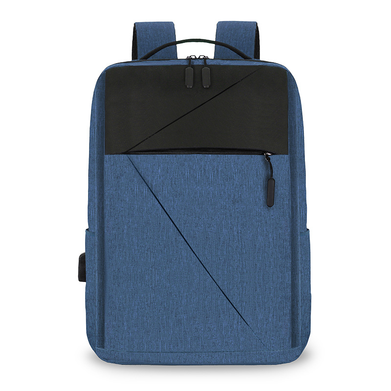 New Oxford fabric solid color backpack, a fashionable and simple large-capacity backpack for business commuting and college students' computer schoolbag Item Picture