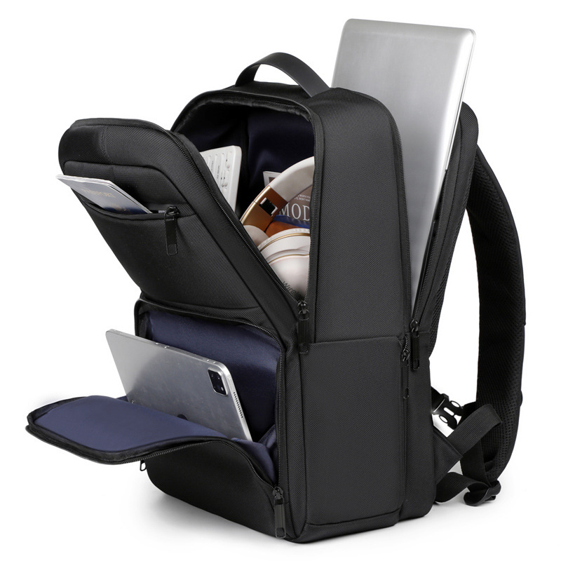 Cross-border airbag shockproof laptop backpack for men, high-end waterproof business backpack for men's commuting details Picture