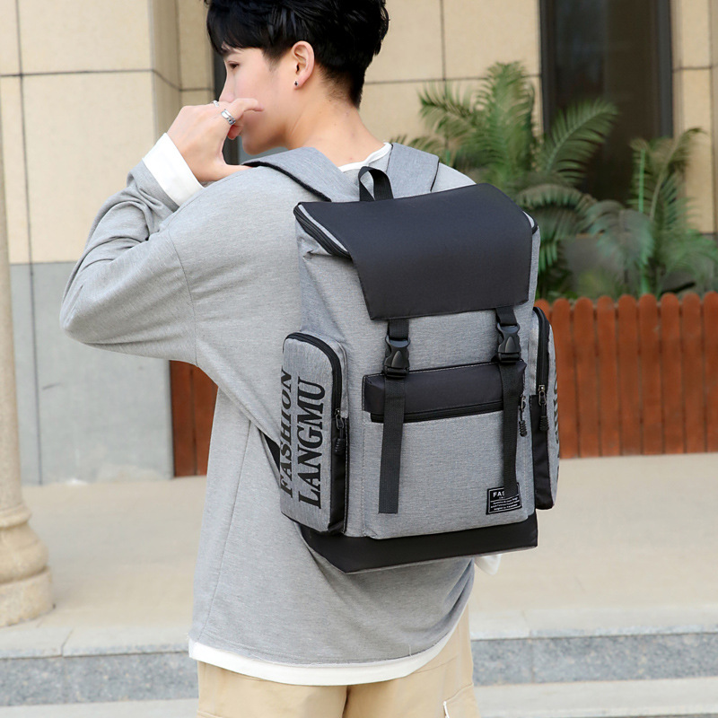 Wholesale of new fashionable, simple and large-capacity shoulder bags, business commuting and casual backpacks, nylon fabric computer backpacks Specification drawing