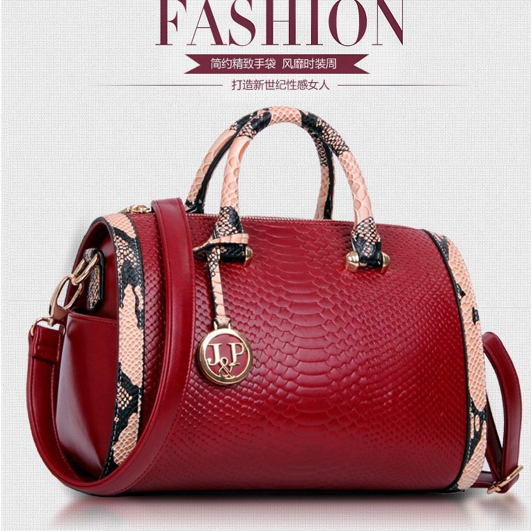 New snake-patterned pillow bag, Boston, European and American handbag, women's bag, single-shoulder crossbody bag, cross-border one-piece consignment worldwide full figure
