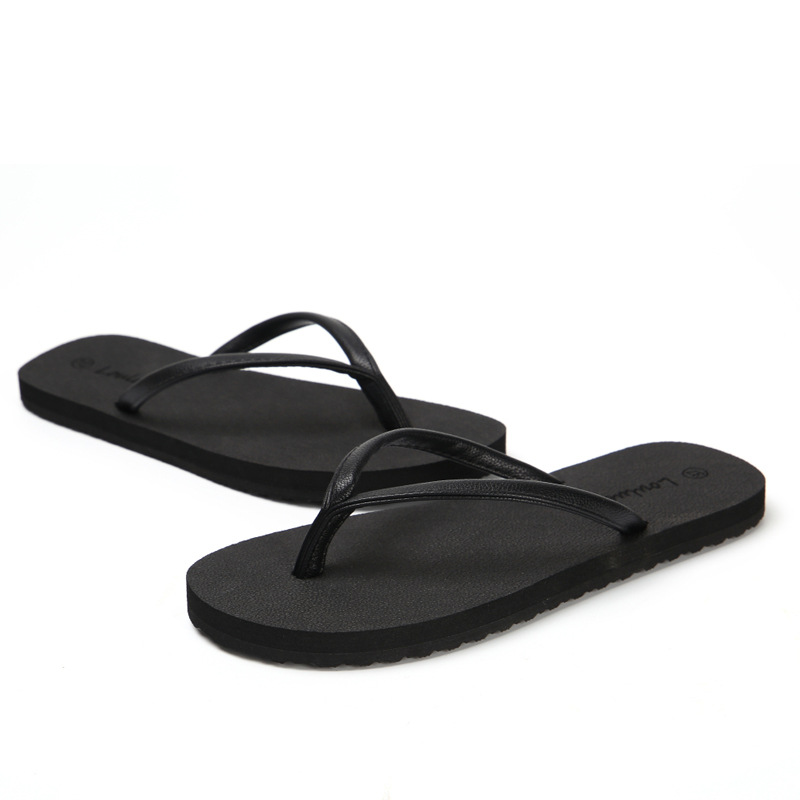 New flip-flops for couples, flat and anti-slip Korean-style casual beach slippers for women to wear outside in summer details Picture