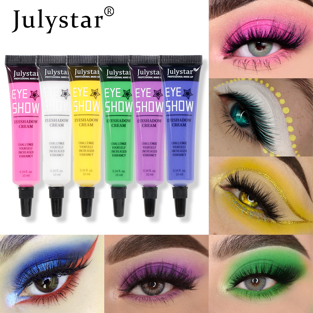 Julystar Colored Liquid Eye Makeup Eyeshadow, European and American matte Eyeshadow Cream full figure