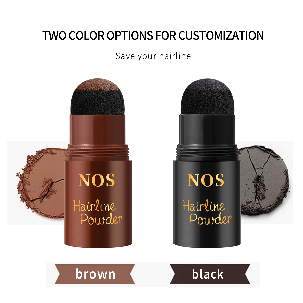Cross-border foreign trade English version Hairline filling powder stick Contouring Shadow powder to raise the forehead and trim the temples shadow waterproof Specification drawing