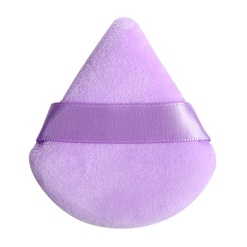 Small, super soft, high-density dry powder, loose powder, powder compact, makeup sponge box, beauty tools, velvet triangular powder puff Item Picture