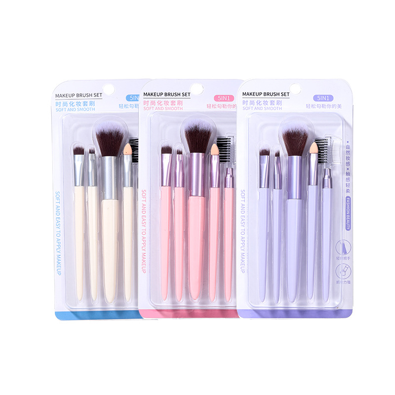 LMLTOP 5 makeup brushes, loose powder brush, eyeshadow brush, eyeshadow stick, eyebrow comb, makeup set brush SY609 Item Picture