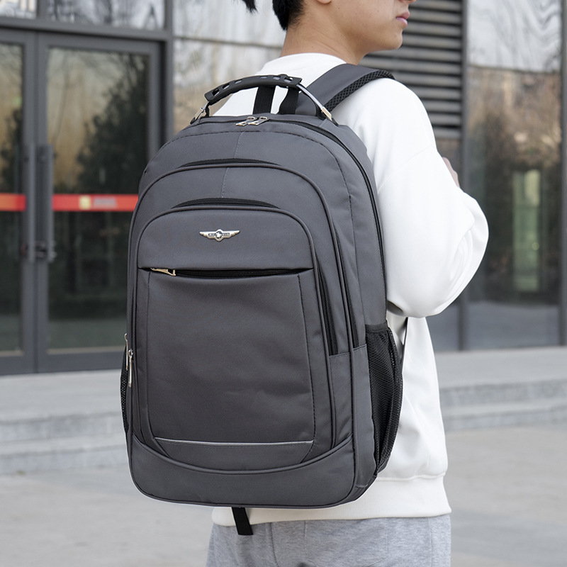 Cross-border backpack, large-capacity, simple and lightweight Oxford cloth student backpack, wear-resistant business laptop bag Specification drawing