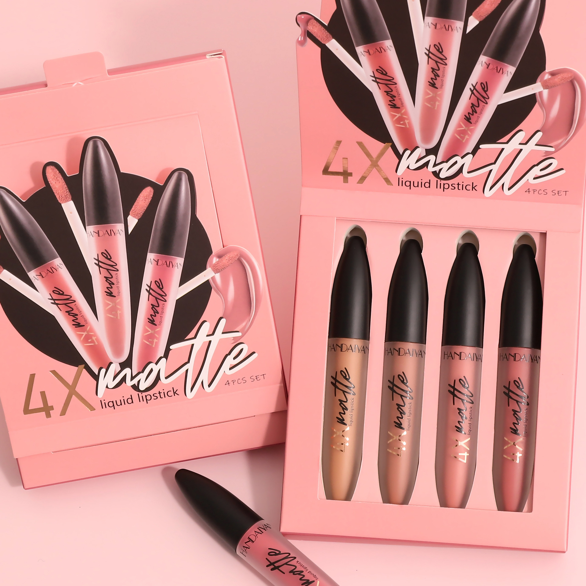 Cross-border Lip Gloss Set Matte Non-stick Cup handaiyan Matte Long-lasting Matte Lip Gloss Set Specification drawing