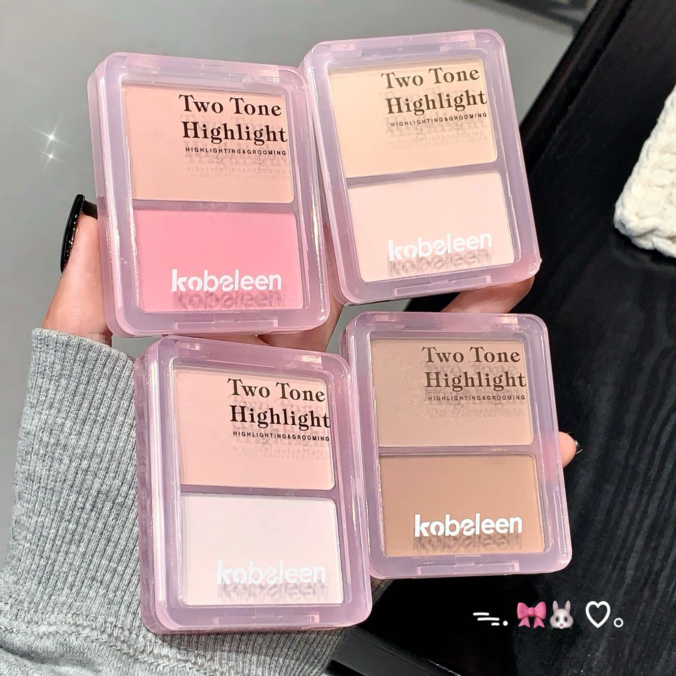 kobeleen dual-color multi-purpose high-gloss dial brightening Korean-style blush matte high-gloss contouring integrated tear trough details Picture