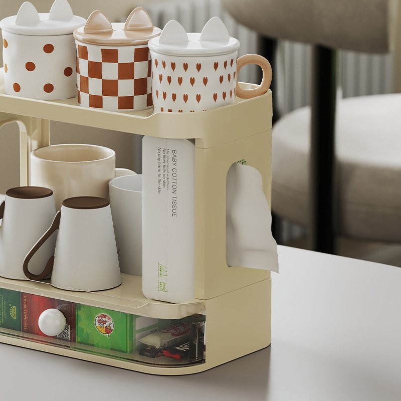 Q35-QY2105A bar counter cup holder, storage rack, desktop tea and coffee storage rack, Japanese-style high appearance level kitchen water Application Scenario