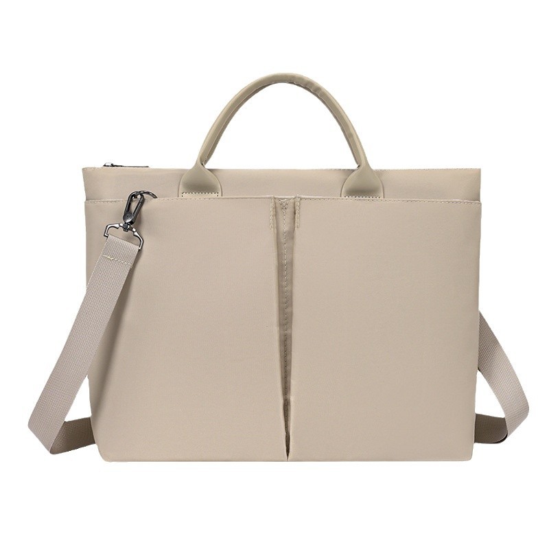 Solid-color handbags for women, 13-inch, 14-inch, 15-inch laptop bags, portable briefcases, document bags with logo printing Item Picture
