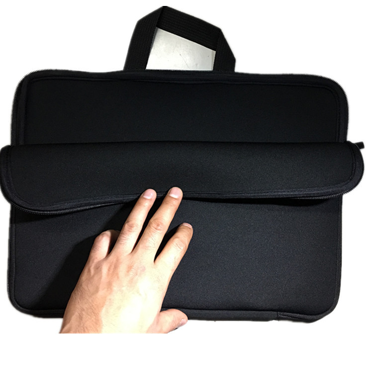 Factory wholesale diving material computer bags, SBR zipper bags, 13-inch, 14-inch, 15-inch notebook inner liner bags with handles Specification drawing