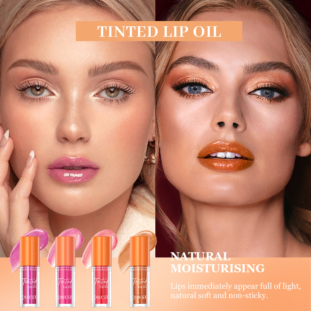 QIBEST Moisturizing and Radiant Lip Oil Hydrating and Nourishing Lip Gloss Mirror Lip Oil Repairing and Moisturizing Lip Gloss Makeup Set Specification drawing