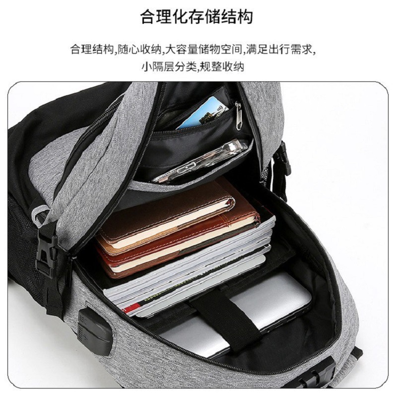 Cross-border large-capacity backpack, high-end student schoolbag, men's and women's business commuting, leisure travel, computer backpack details Picture