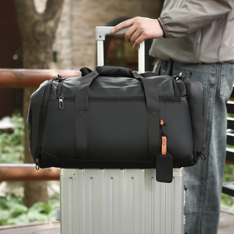 Wholesale hand-held travel bags, men's sports and fitness bags, training bags, large-capacity women's dry and wet separation shoes, printed logos Specification drawing