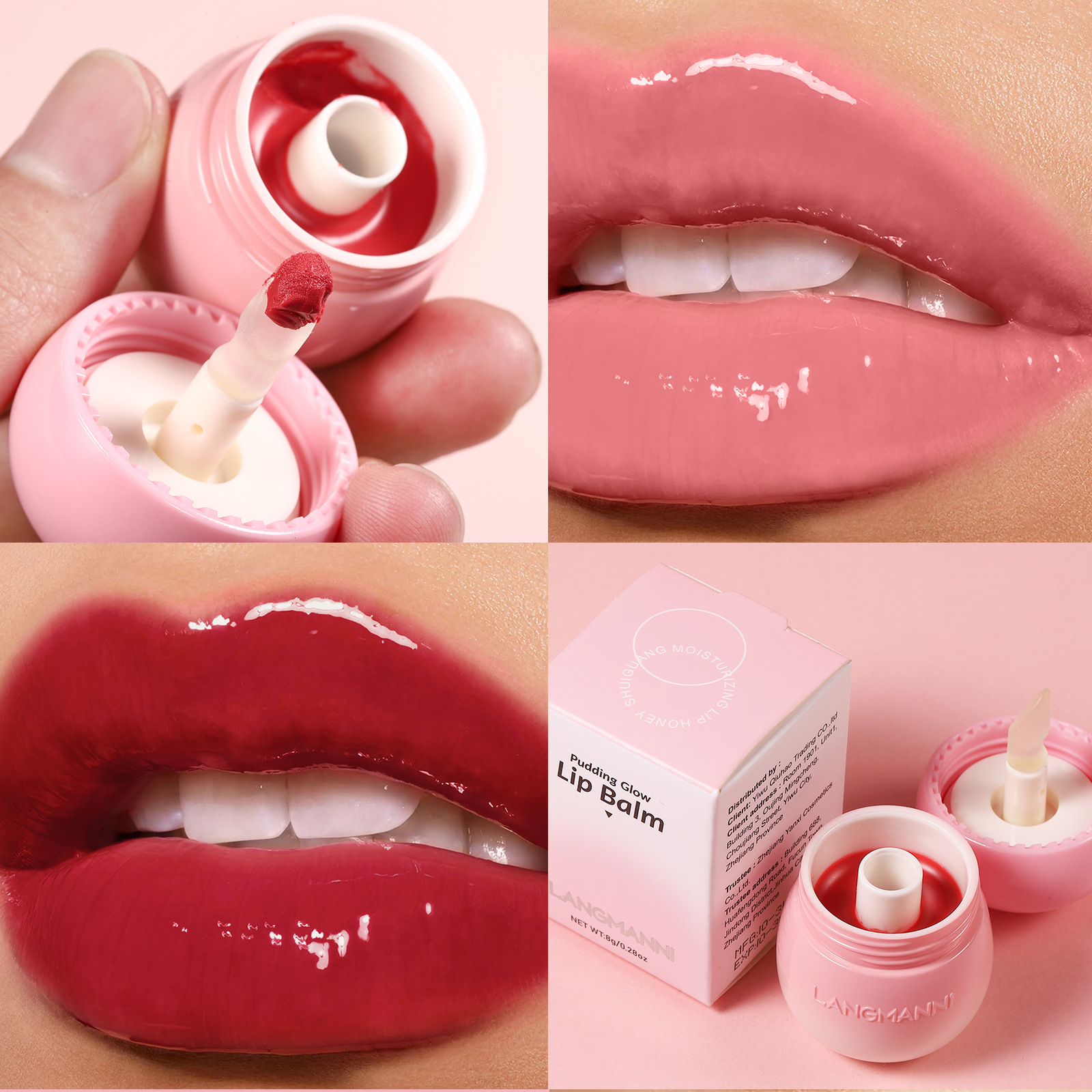 LANGMANNI Mushroom Lip Gloss Lip Gloss, small mushroom jar for lips, non-fading lip gloss Specification drawing