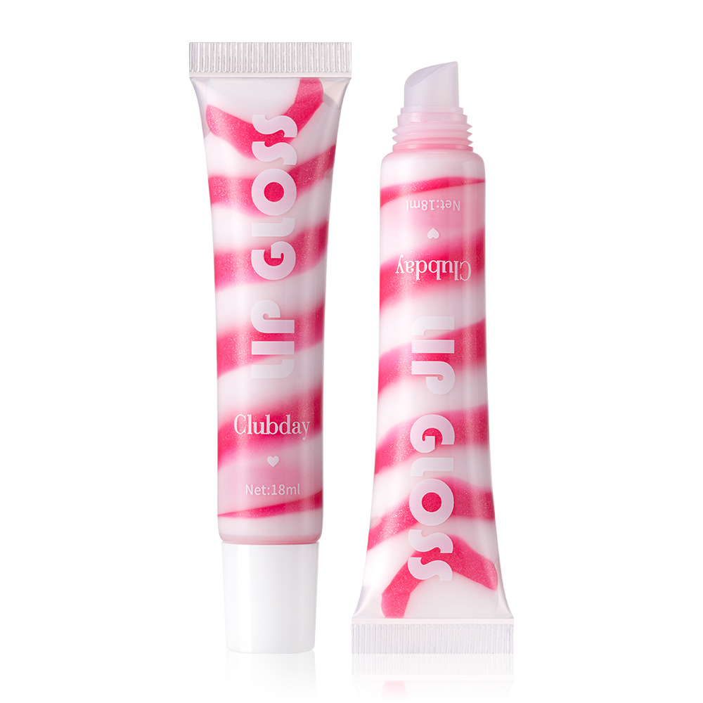 Clubday Soft Tube pearlescent Fine Sparkling spiral fruit-flavored lip gloss is easy to color and available in 4 colors Item Picture