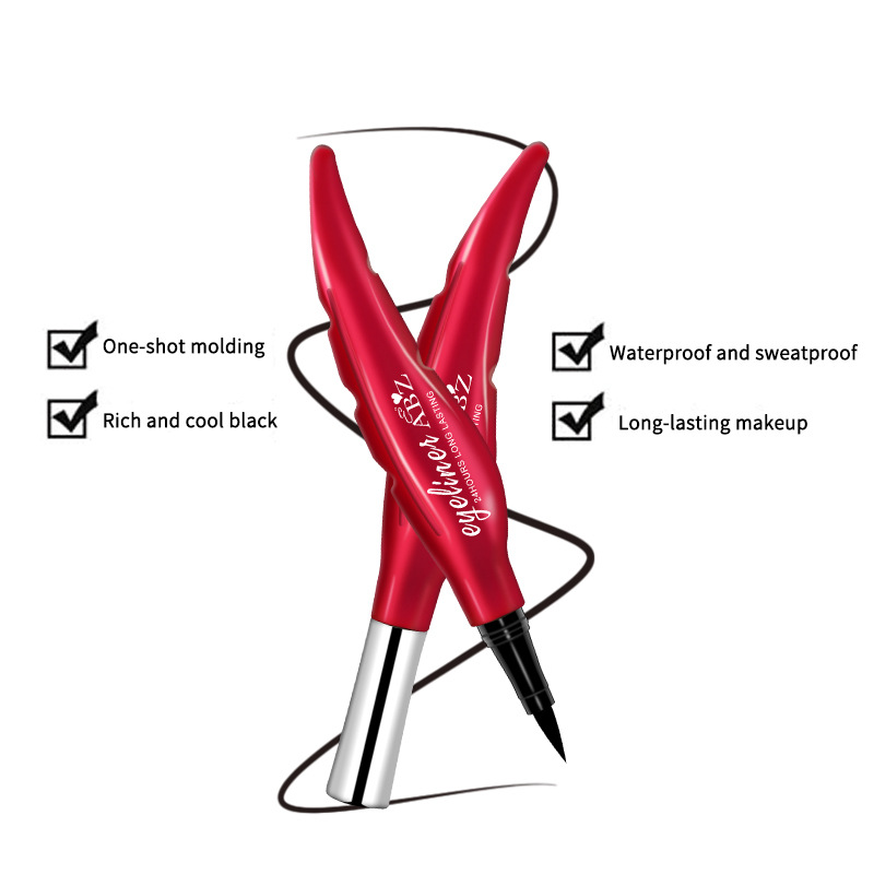 Cross-border all-English version red feather eyeliner liquid pen, waterproof, sweat-proof and non-smudging factory makeup, Amazon export Specification drawing