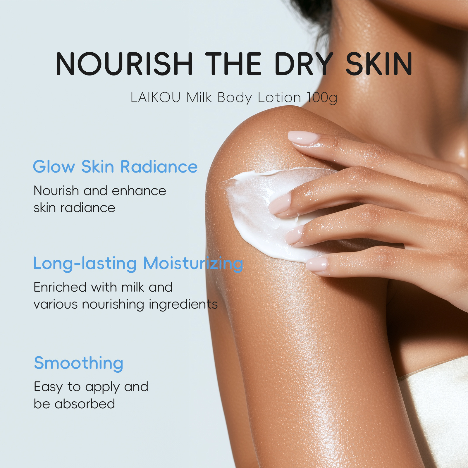 LAIKOU's new cross-border milk body lotion 100g for hydrating, moisturizing and nourishing, available for wholesale in full English for export details Picture