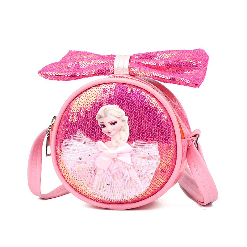 Sequined children's bag, fashionable kindergarten children's bag, princess backpack, coin purse, cute girl crossbody bag, small round bag Item Picture