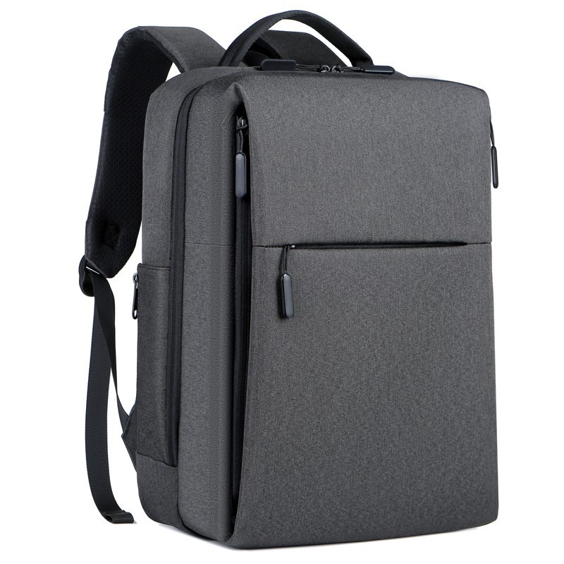 Men's backpack, computer backpack, business commuting backpack, multi-functional computer bag with logo printing full figure