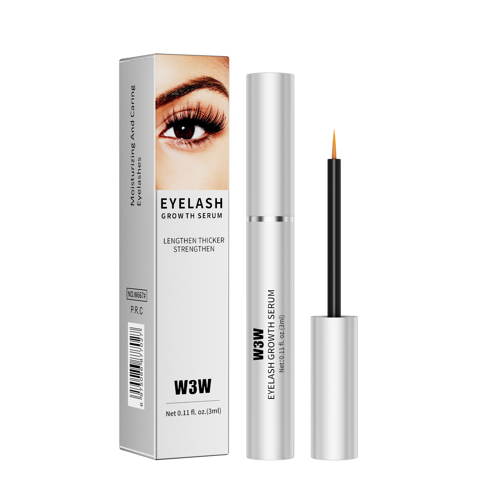 W3W Amazon Silver Tube Long Eyelash Liquid Transparent Colorless Natural Thickening Eyelash Long Eyelash Liquid Cross-border Makeup Item Picture
