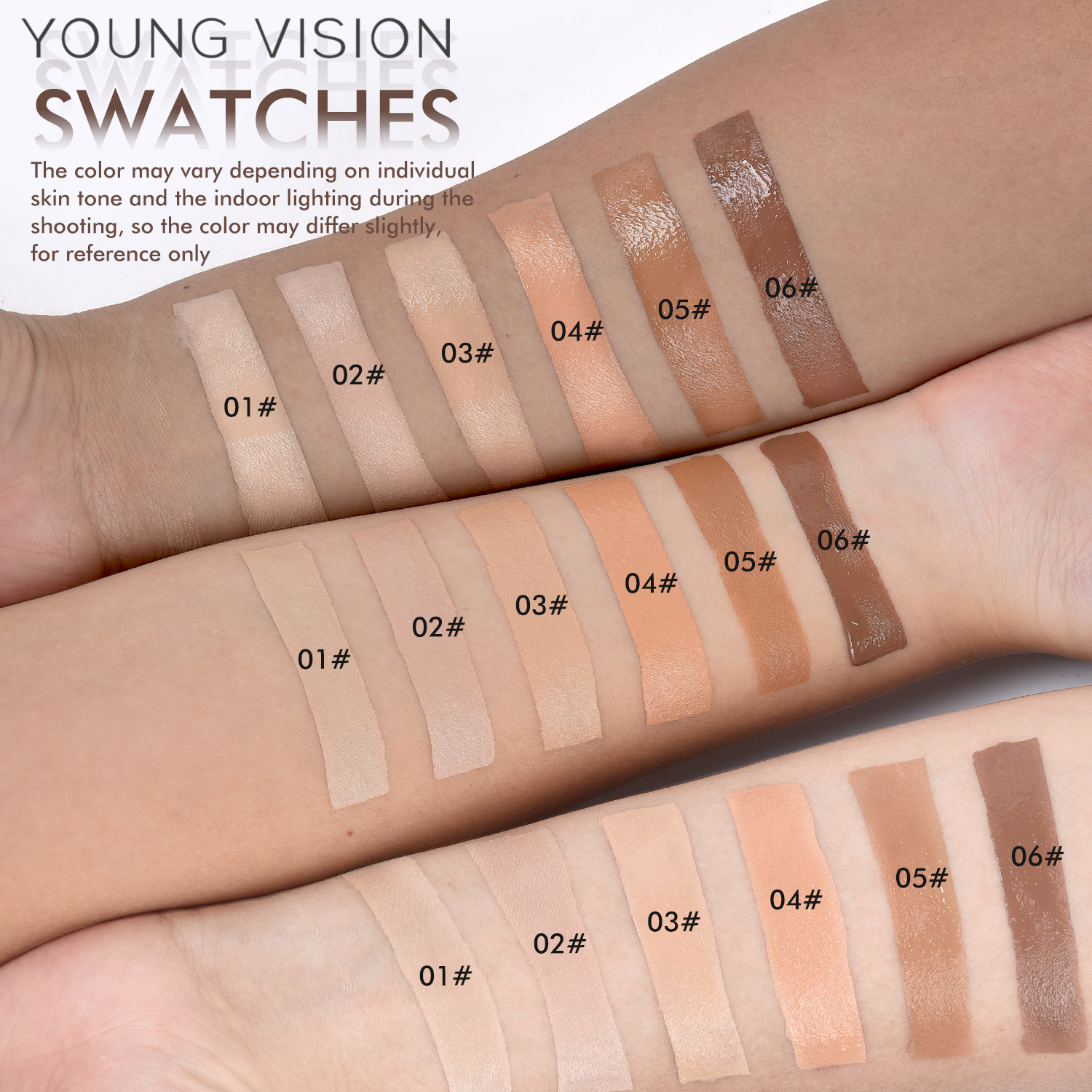 YOUNG VISION Bottom Press Foundation is a detachable matte facial base makeup liquid that is not prone to smudge Specification drawing
