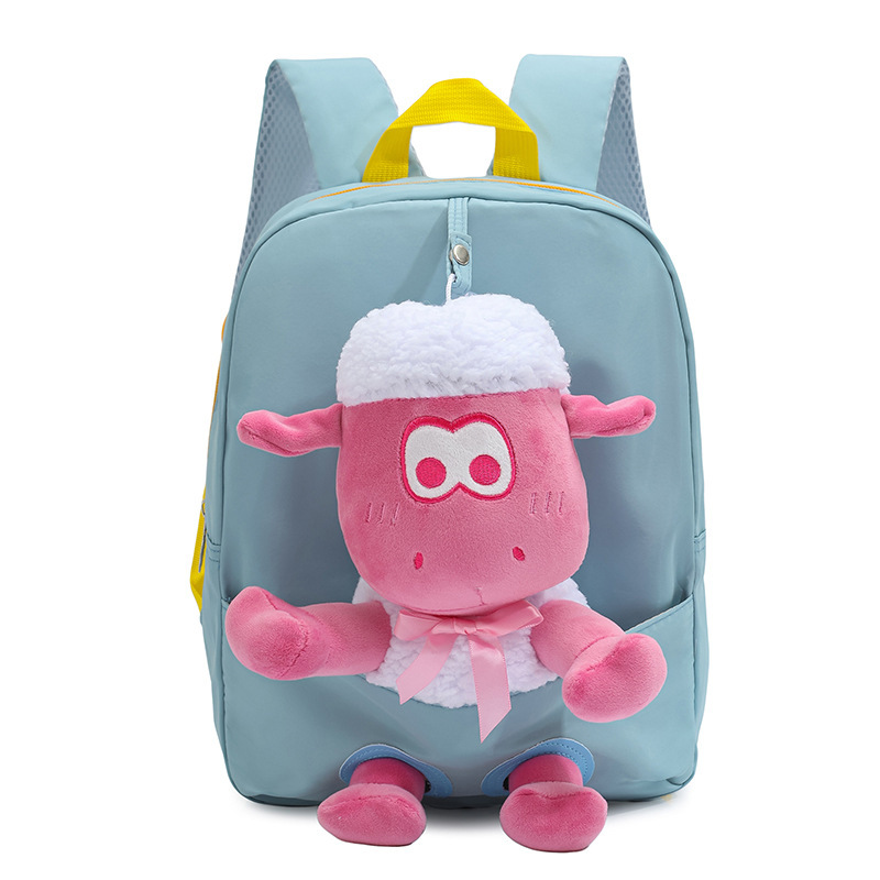 Kindergarten schoolbags, fashionable and cute kids, backpacks for middle and senior classes, cartoon little sheep, plush toys, dolls, children's backpacks Item Picture