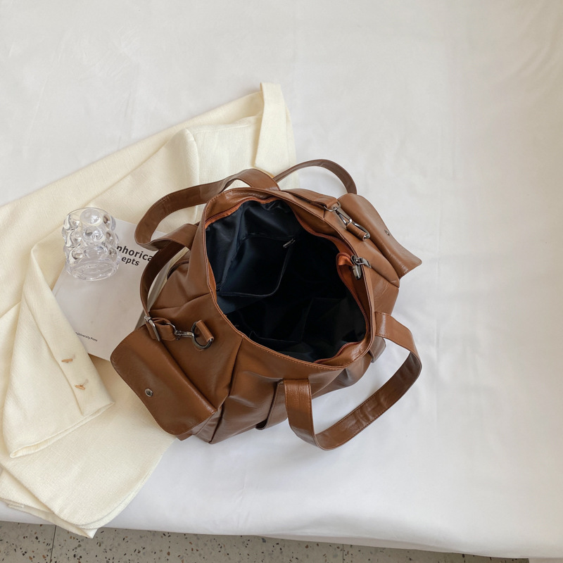 European and American large-capacity soft leather tote bags for women, 2023 new trendy handbags, single-shoulder spring and summer bags, crossbody bags Specification drawing