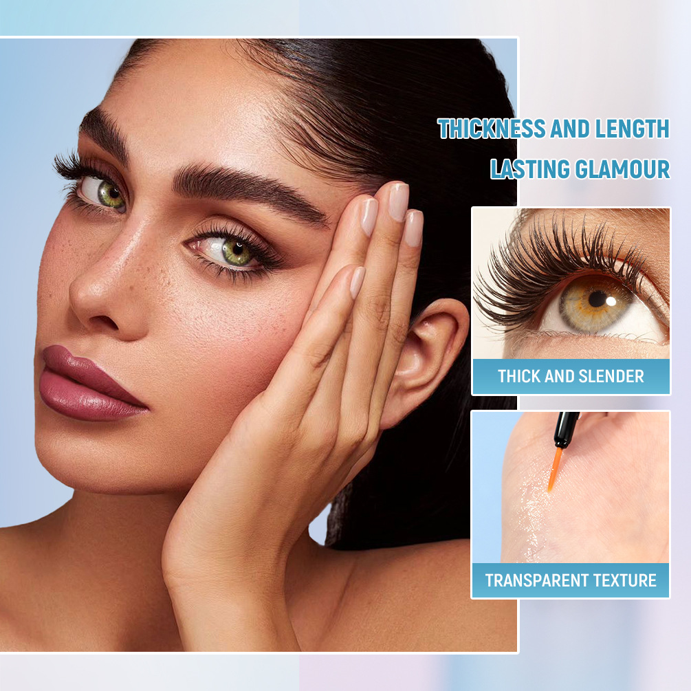 QIBEST Cross-border Best-selling Natural Slimming, Thickening, Curling eyelash and Eyebrow Care Liquid Makeup Specification drawing