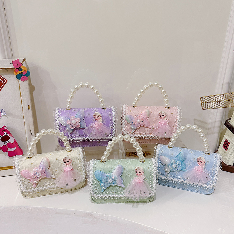 New foreign trade children's bag, Little Chanel Princess handbag, cute bow bow little girl chain crossbody single-shoulder bag details Picture