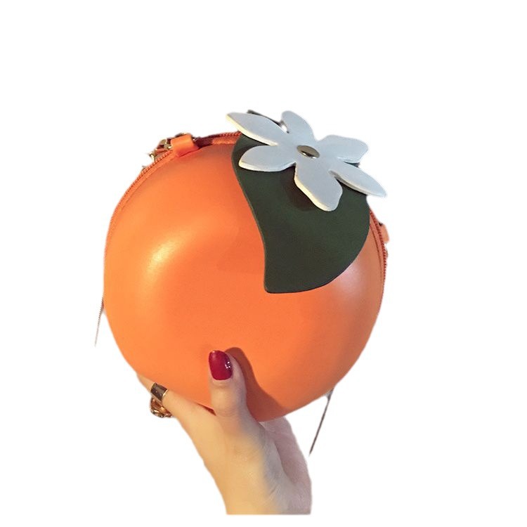 2024 New fashion bag: Personalized Orange women's single-shoulder crossbody bag, trendy small square bag for women, three-dimensional fruit bag Item Picture