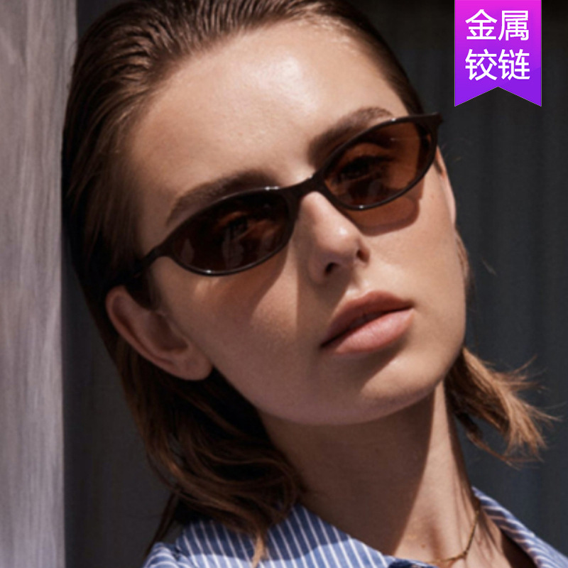The 2024 new style of cross-border oval small-frame sunglasses from Europe and America is fashionable, trendy, high-end and personalized Specification drawing