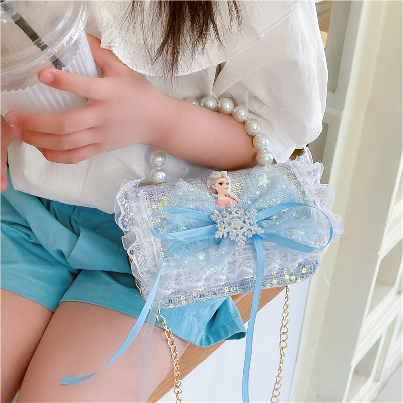 Children's bow tie children's clothing matching bag, cute coin purse 2024 new sequined hard shell crossbody bag, girls' princess bag Specification drawing
