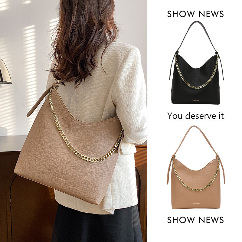 European and American style bucket bag for women 2023 cross-border new trend, large-capacity single-shoulder bag, stylish, simple and versatile women's bag details Picture