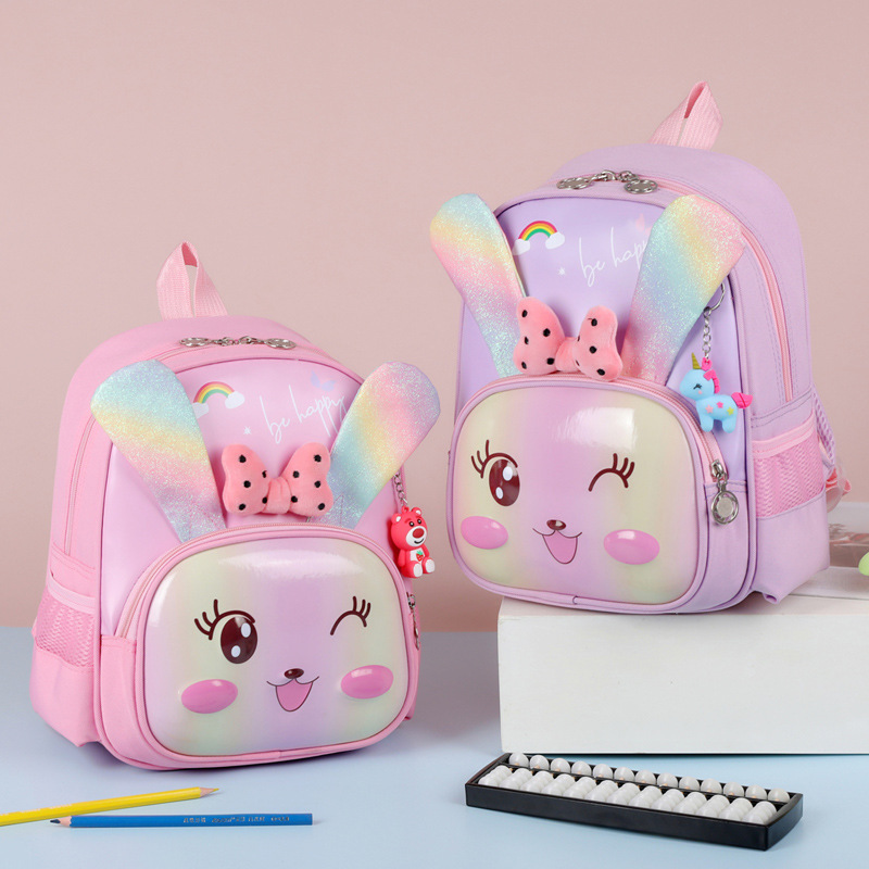 2024 New style kindergarten schoolbag, cute cartoon for girls, children's backrest print, primary school schoolbag for boys Specification drawing
