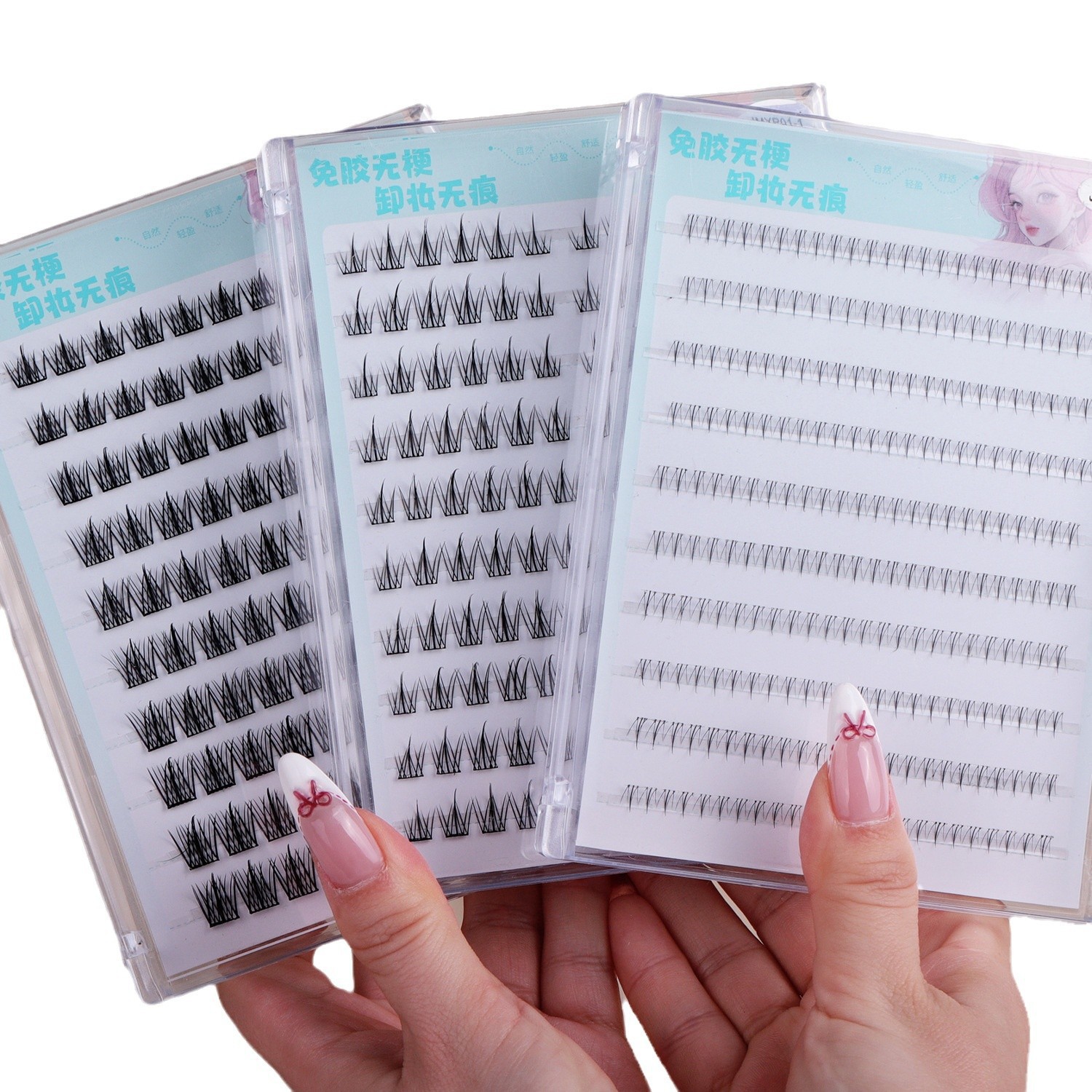 10 rows of non-adhesive and non-removable false eyelashes, women's sunflower trilogy, natural and realistic non-adhesive self-adhesive eyelashes Item Picture