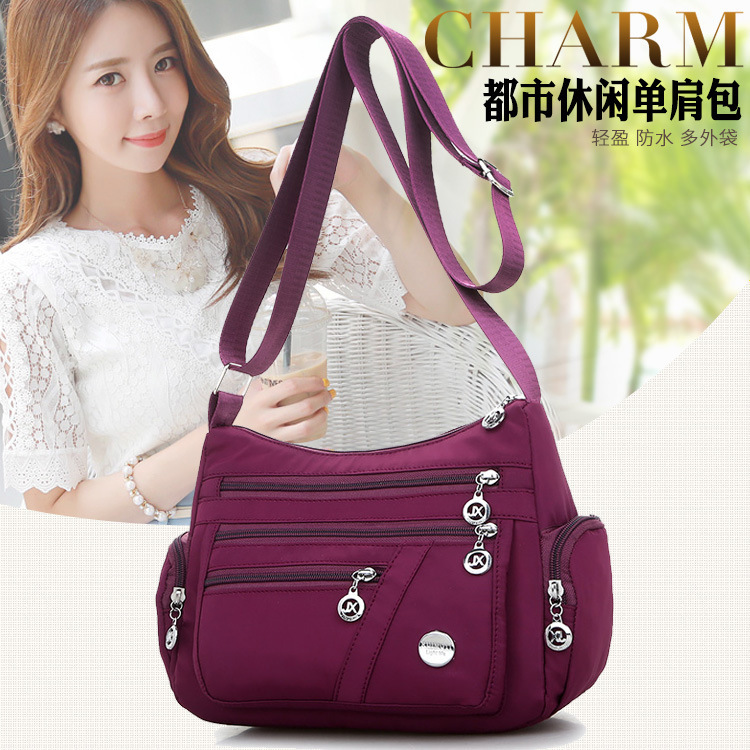 New multi-layered nylon bag, casual single-shoulder crossbody bag, trendy women's crossbody bag, cross-border one-piece delivery worldwide full figure