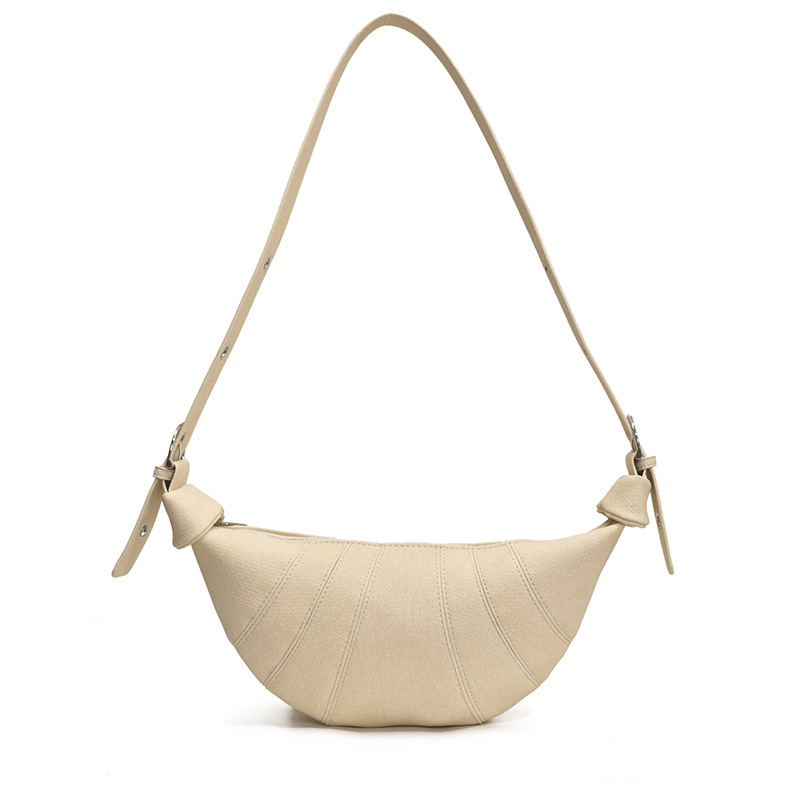 Solid color niche design horn bag 2025 new style texture retro single-shoulder crossbody dumpling bag street trend women's bag Item Picture