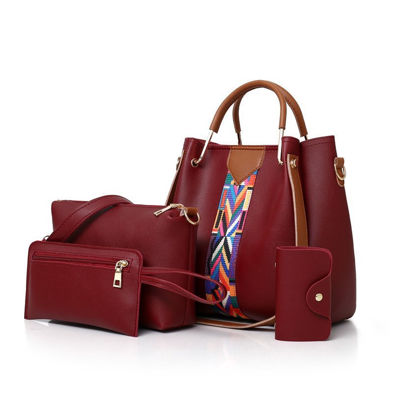 Women's bag 2023 new style European and American fashion four-piece set, mother and child bag, hand bag, shoulder bag, crossbody bag, bucket bag manufacturer wholesale Specification drawing