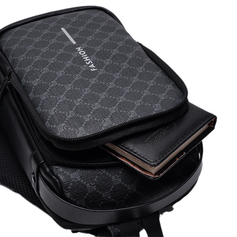 Anti-theft password lock single-shoulder backpack, best-selling men's chest bag, crossbody bag, water-resistant storage bag, outdoor chest bag Item Picture