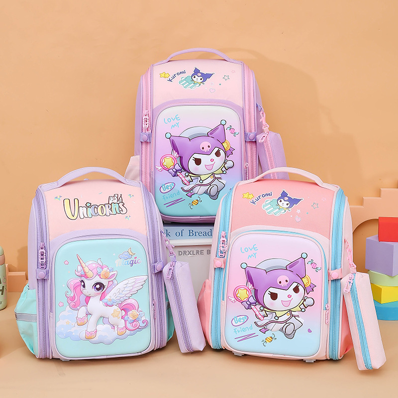 Cute cartoon, lightweight, lightweight and breathable schoolbags for boys and girls in grades 1 to 3, outdoor children's small backpacks full figure