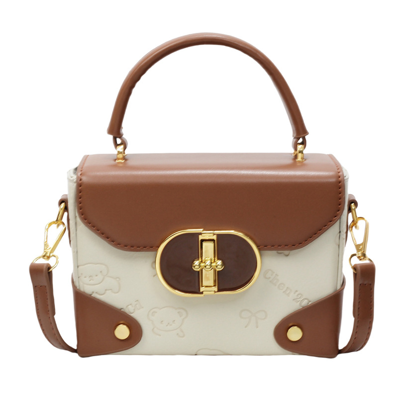 Korean-style fashionable color-blocking small square handbag with a high-quality feel, a new summer 2025 stylish and versatile women's crossbody bag Item Picture