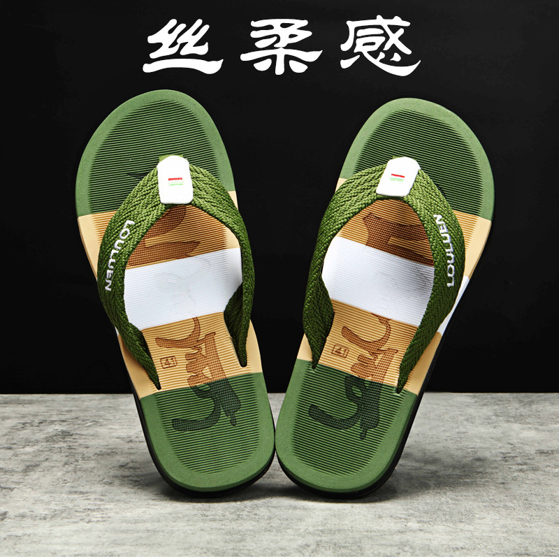 European and American cross-border flip-flops for men, summer anti-slip beach outerwear slippers, men's flip-flops, casual sandals full figure