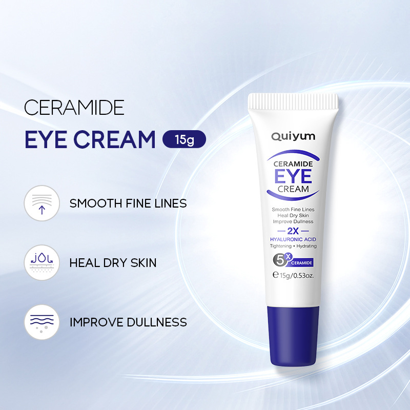 Manufacturer wholesale cross-border QUIYUM ceramide Eye Cream 15g hydrating, moisturizing and repairing eye area skin care products full figure