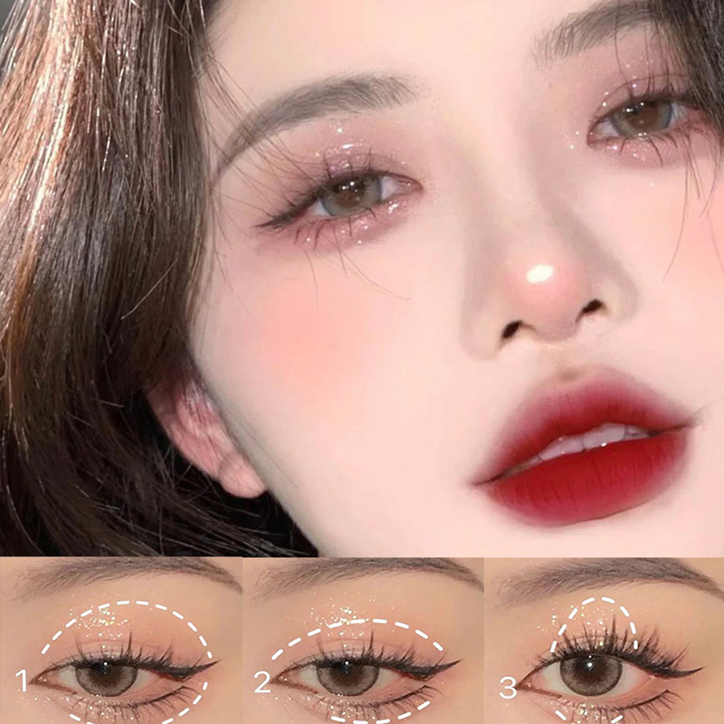 Rexina Evening Cherry Dance 20-color Eyeshadow, pearlescent, sequin, matte, Low saturation, Earth Milk tea color New Eyeshadow palette Application Scenario