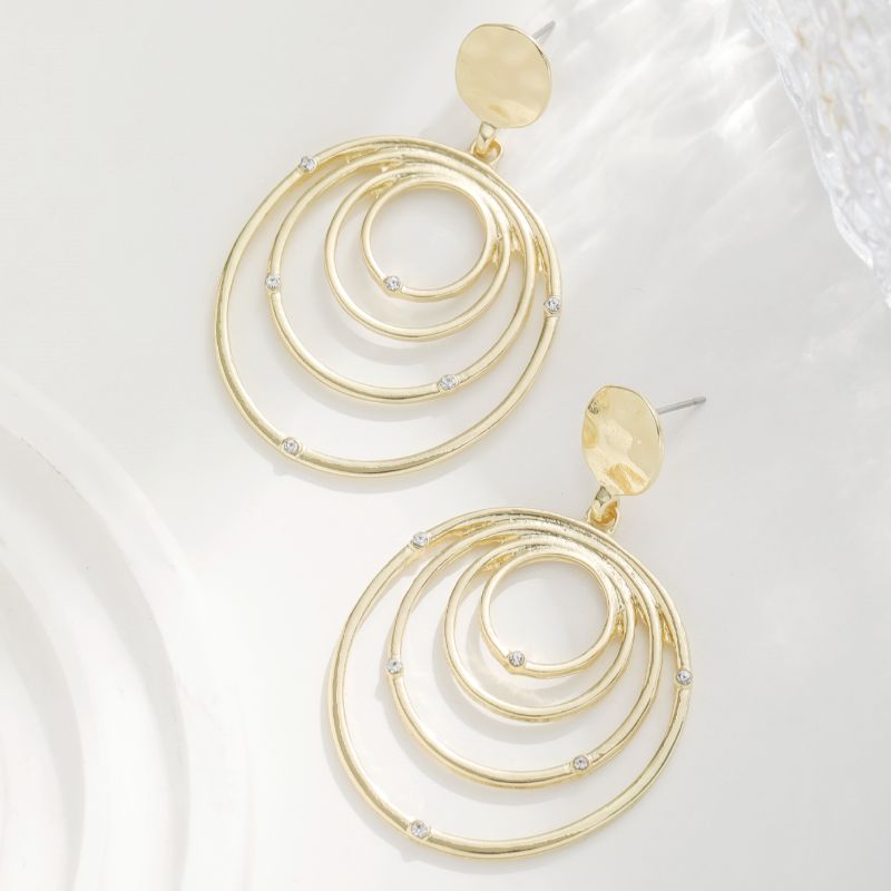 1对时尚个性气质镶钻耳环  夸张大耳圈耳饰品女