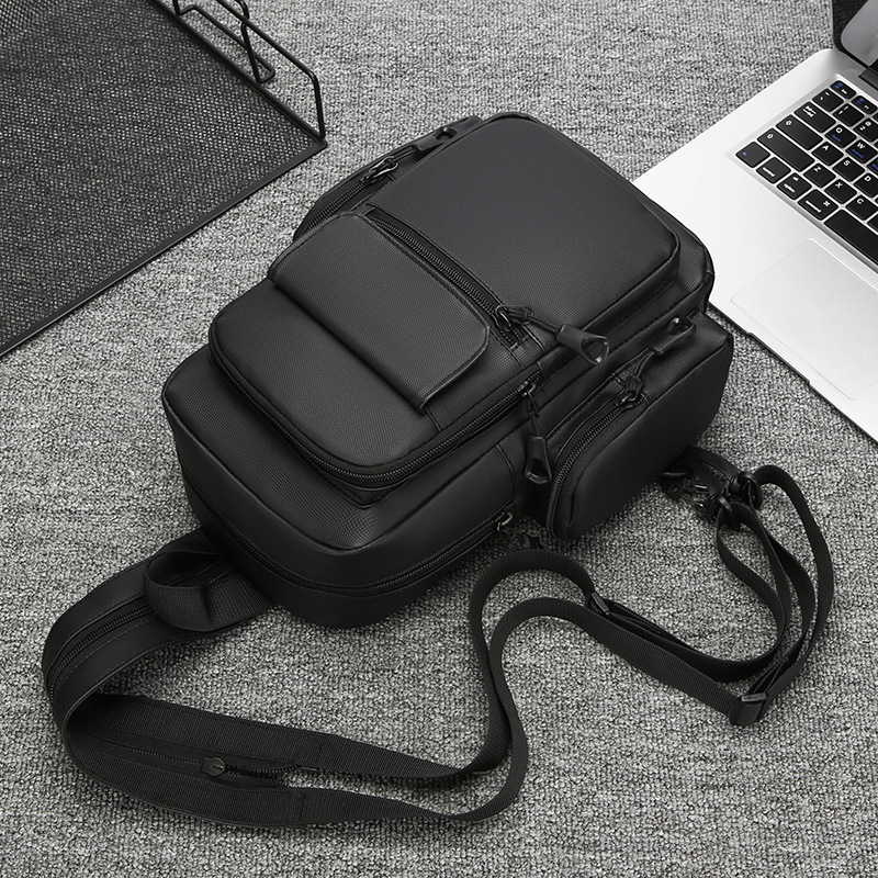 New business men's computer backpack, men's chest bag, water-resistant, cross-border Oxford fabric, suitable for both shoulder and single shoulder Specification drawing