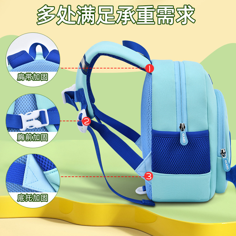 New cute shark kindergarten schoolbag 1-3-6 year back support diving material children 's backpack manufacturer direct sales in stock 5 Specification drawing